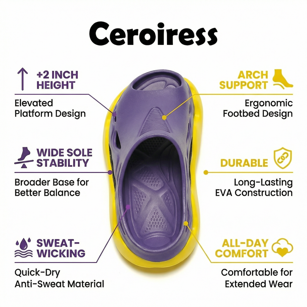 Ceroiress Men's Slip On Clogs - Casual Bubble Head Platform Trendy Sandals